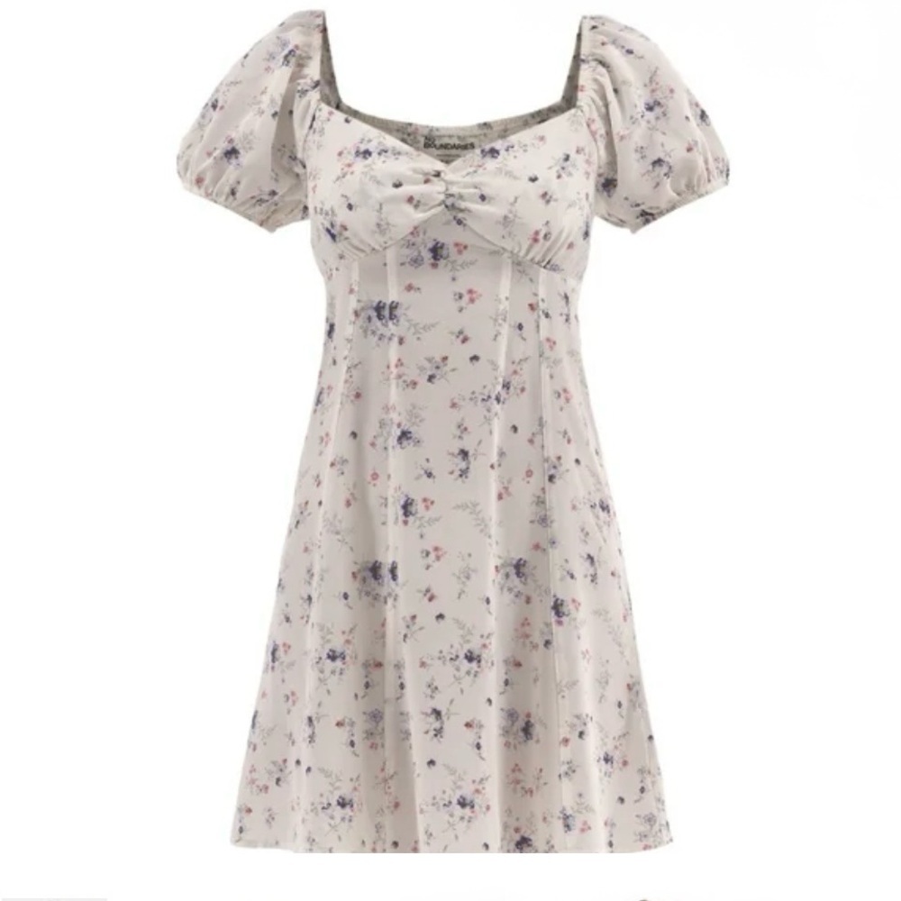 No Boundaries Womens Woven Midi Dress Ivory Combo